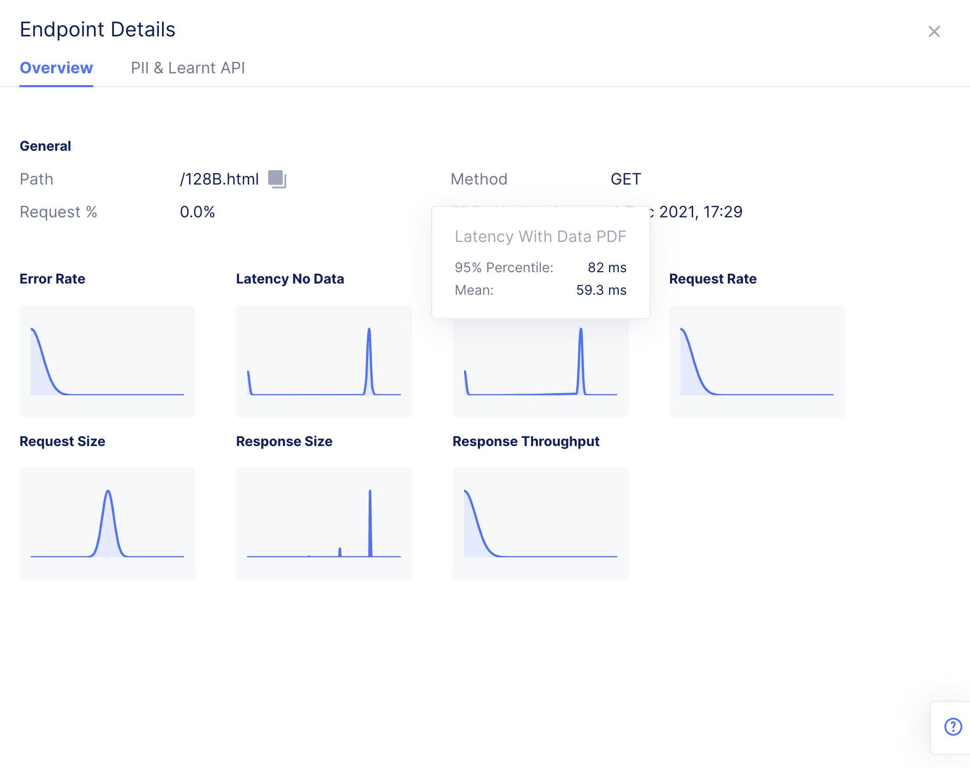 Figure: PDF Information for a Metric in PDF Quick View